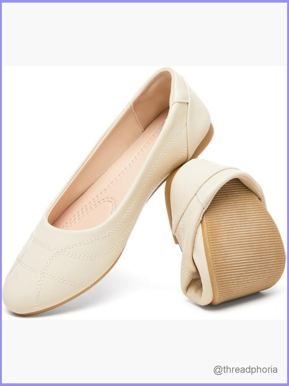 Memory Foam Ballet Flats Slip On Office Shoes Flexible Casual
